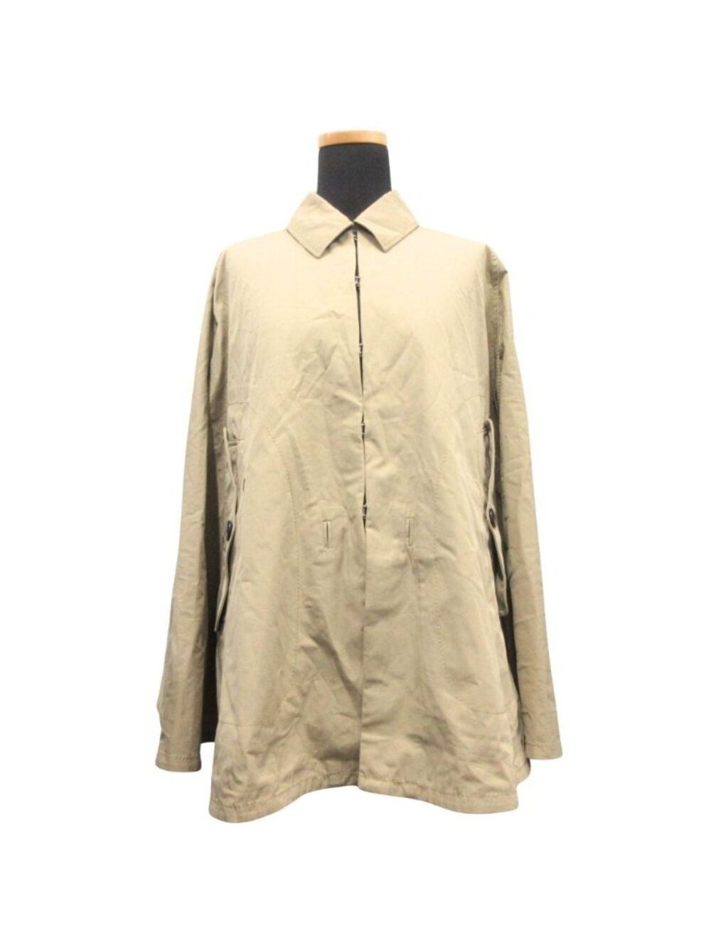 Dior Poncho Cape Coat Jacket Logo Embroidery S Beige